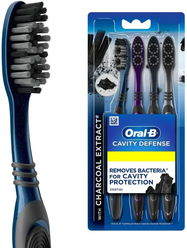 Oral B Cavity Defense 123 Soft Black Toothbrush (Pack of 4) - India - Assorted Colours